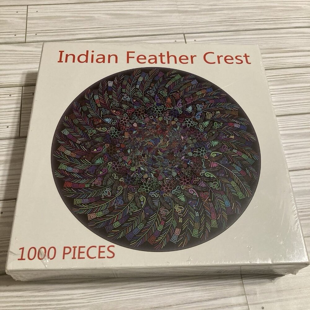 Bgraamiens Puzzle - Indian Feather Crest -1000 Pieces Round Puzzle New Unopened